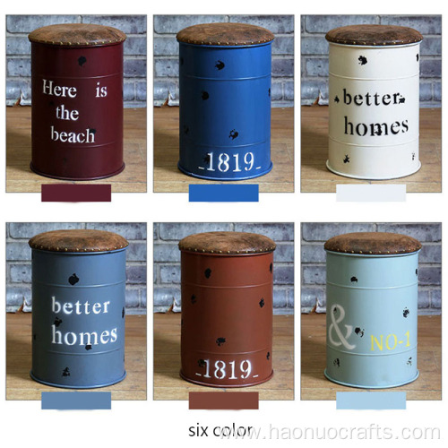 Industrial style retro barrel stools round stools